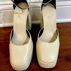 Zara nude chunky platform high heel size 8.5